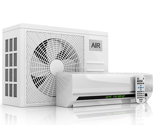 air conditioning isolated on white. 3d illustration mini split ductless